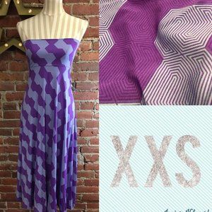 LuLaRoe LLR Maxi slinky skirt ★ purple + lilac geometric print ★ size XXS